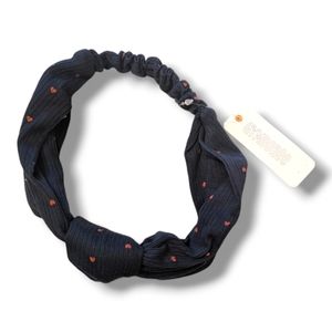 Gymboree Girls One Size Blue w/ Red Hearts Knotted Headband
